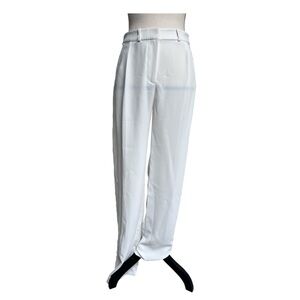 Amanda Uprichard White Dress Pants with a Lace Stripe size xs